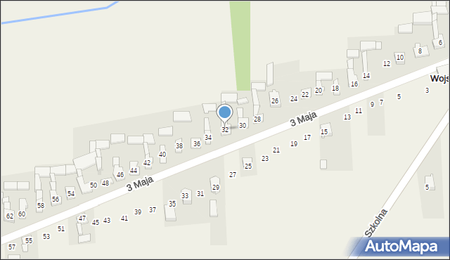 Wojsławice, 3 Maja, 32, mapa Wojsławice