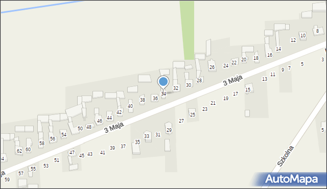 Wojsławice, 3 Maja, 34, mapa Wojsławice