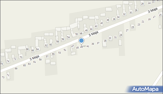 Wojsławice, 3 Maja, 43, mapa Wojsławice