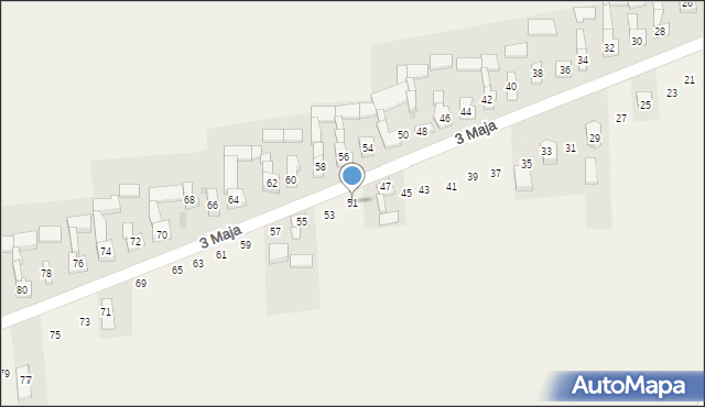 Wojsławice, 3 Maja, 51, mapa Wojsławice