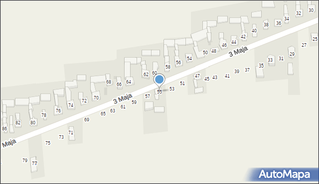 Wojsławice, 3 Maja, 55, mapa Wojsławice