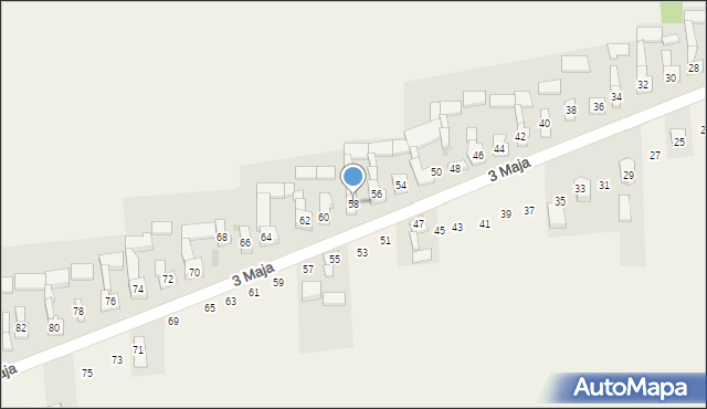 Wojsławice, 3 Maja, 58, mapa Wojsławice