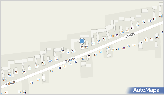 Wojsławice, 3 Maja, 62, mapa Wojsławice