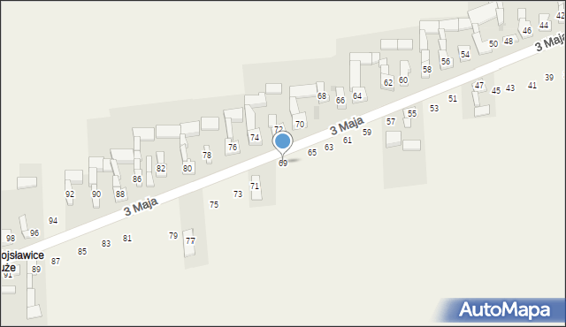 Wojsławice, 3 Maja, 69, mapa Wojsławice