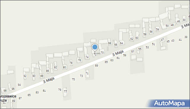 Wojsławice, 3 Maja, 72, mapa Wojsławice