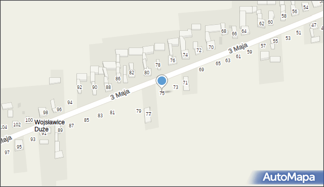 Wojsławice, 3 Maja, 75, mapa Wojsławice