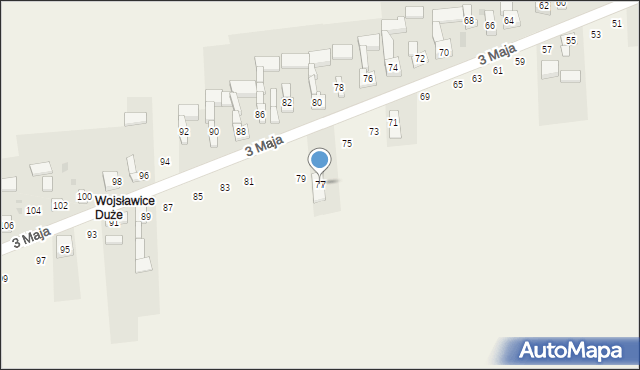 Wojsławice, 3 Maja, 77, mapa Wojsławice