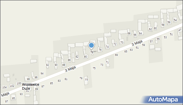 Wojsławice, 3 Maja, 78, mapa Wojsławice