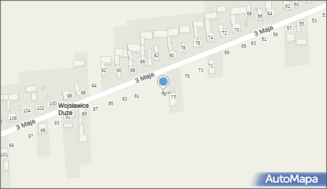 Wojsławice, 3 Maja, 79, mapa Wojsławice