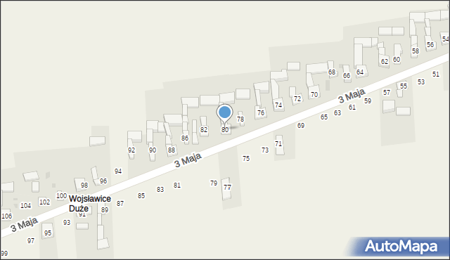 Wojsławice, 3 Maja, 80, mapa Wojsławice