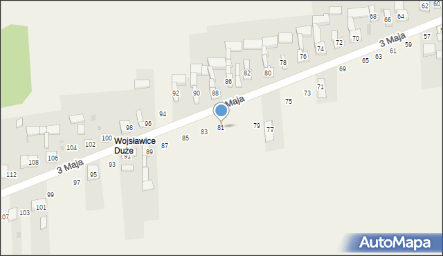 Wojsławice, 3 Maja, 81, mapa Wojsławice