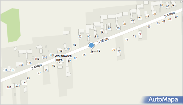 Wojsławice, 3 Maja, 83, mapa Wojsławice