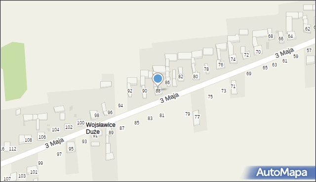 Wojsławice, 3 Maja, 88, mapa Wojsławice