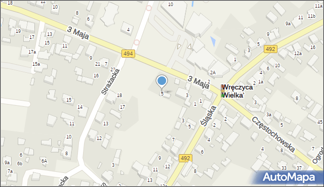 Wręczyca Wielka, 3 Maja, 5, mapa Wręczyca Wielka