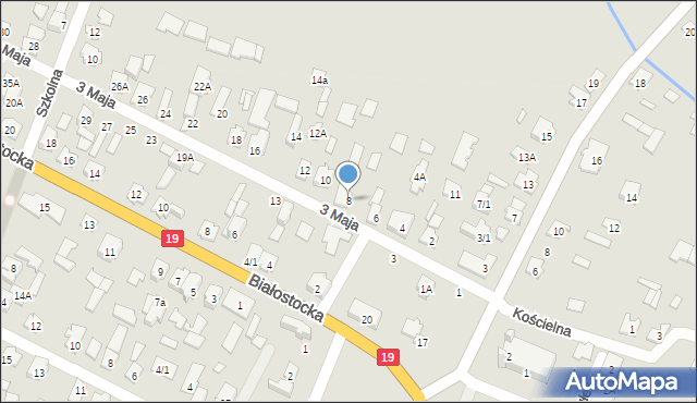 Zabłudów, 3 Maja, 8, mapa Zabłudów