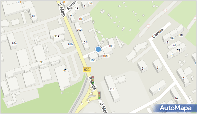 Zabrze, 3 Maja, 106A, mapa Zabrza