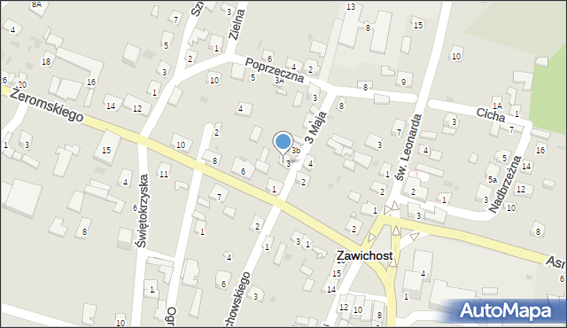 Zawichost, 3 Maja, 3a, mapa Zawichost