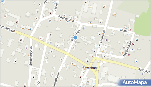 Zawichost, 3 Maja, 4, mapa Zawichost