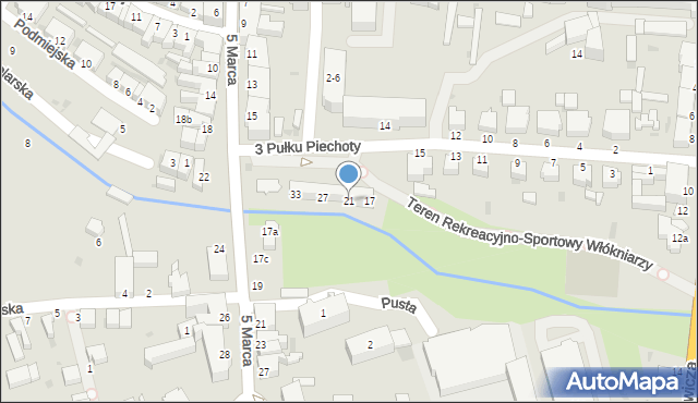 Złocieniec, 3 Pułku Piechoty, 21, mapa Złocieniec