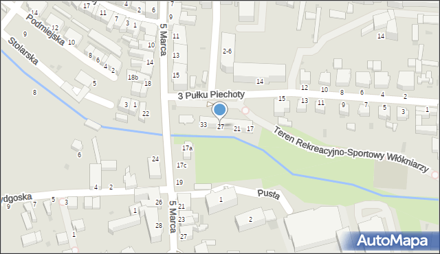 Złocieniec, 3 Pułku Piechoty, 27, mapa Złocieniec