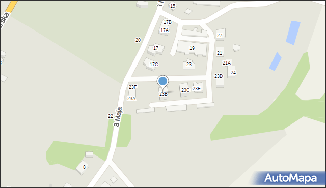 Żukowo, 3 Maja, 23B, mapa Żukowo