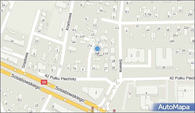 Białystok, 42 Pułku Piechoty, 21, mapa Białegostoku