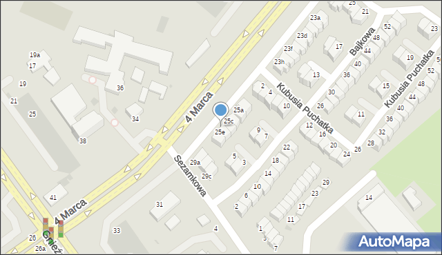 Koszalin, 4 Marca, 25d, mapa Koszalina