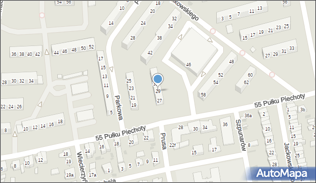 Leszno, 55. Pułku Piechoty, 29, mapa Leszno