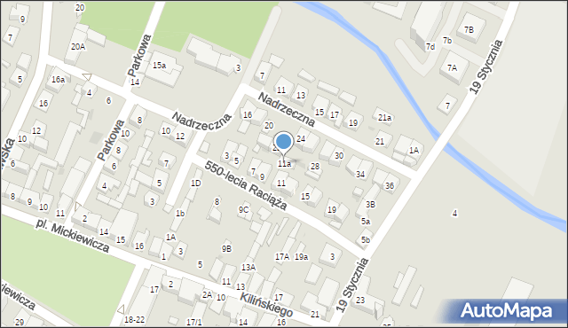 Raciąż, 550-lecia Raciąża, 11a, mapa Raciąż
