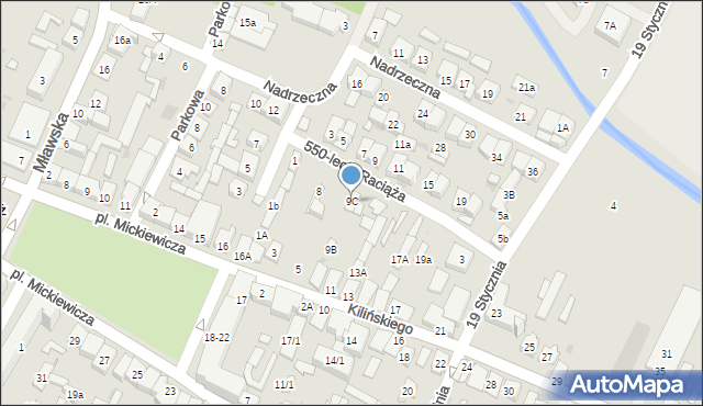 Raciąż, 550-lecia Raciąża, 9C, mapa Raciąż