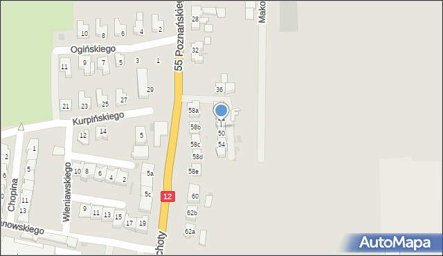 Wschowa, 55 Poznańskiego Pułku Piechoty, 48, mapa Wschowa