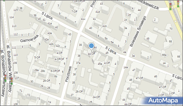 Szczecin, 5 Lipca, 44-OF, mapa Szczecina