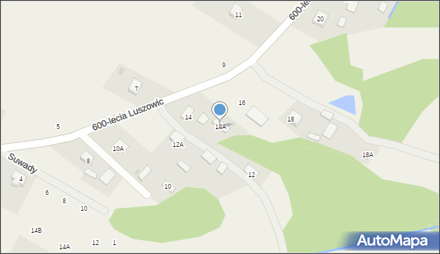 Luszowice, 600-lecia Luszowic, 14A, mapa Luszowice