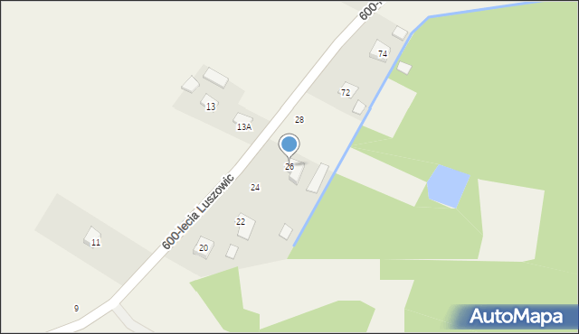 Luszowice, 600-lecia Luszowic, 26, mapa Luszowice