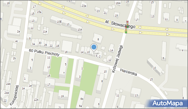 Ostrów Wielkopolski, 60 Pułku Piechoty, 6, mapa Ostrów Wielkopolski