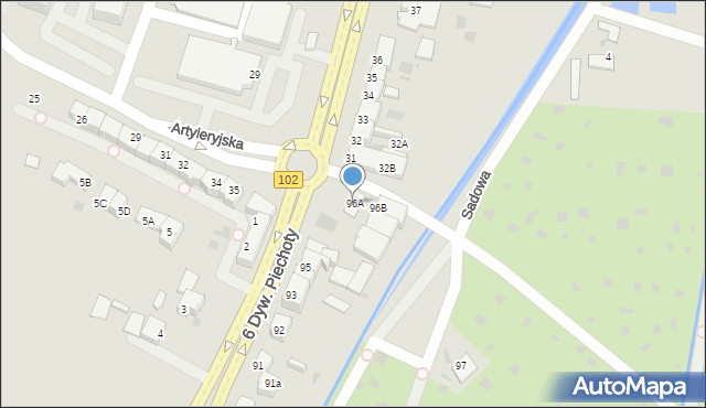 Kołobrzeg, 6 Dywizji Piechoty, 96A, mapa Kołobrzegu