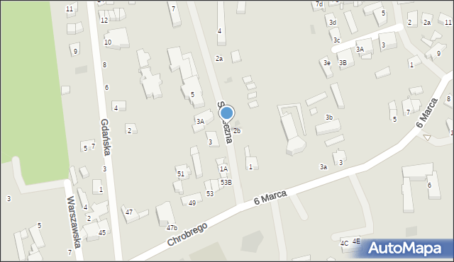 Mielno, 6 Marca, 1a, mapa Mielno
