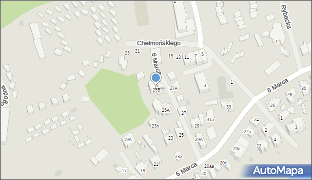 Mielno, 6 Marca, 25B, mapa Mielno