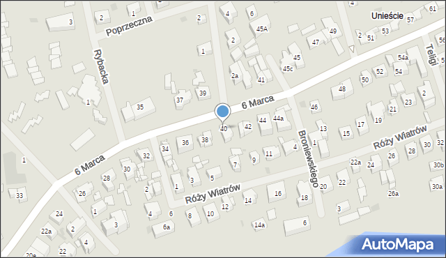 Mielno, 6 Marca, 40, mapa Mielno