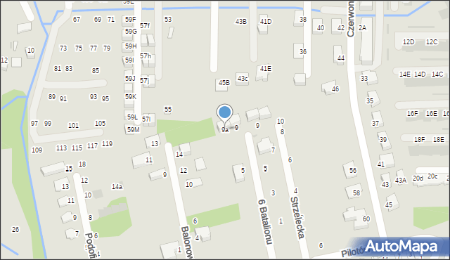 Niepołomice, 6 Batalionu, 9a, mapa Niepołomice