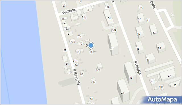 Puławy, 6 Sierpnia, 66, mapa Puław