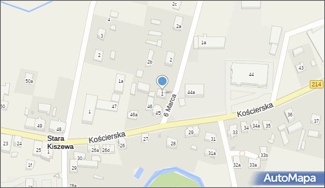 Stara Kiszewa, 6 Marca, 1, mapa Stara Kiszewa