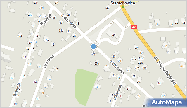 Starachowice, 6 Września, 25, mapa Starachowic