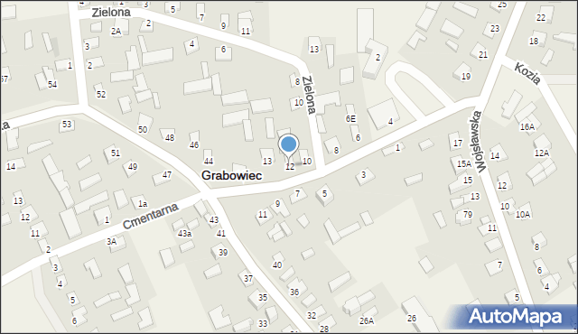 Grabowiec, 700-lecia, 12, mapa Grabowiec