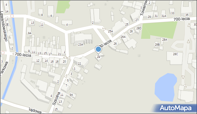 Żnin, 700-lecia, 24, mapa Żnin