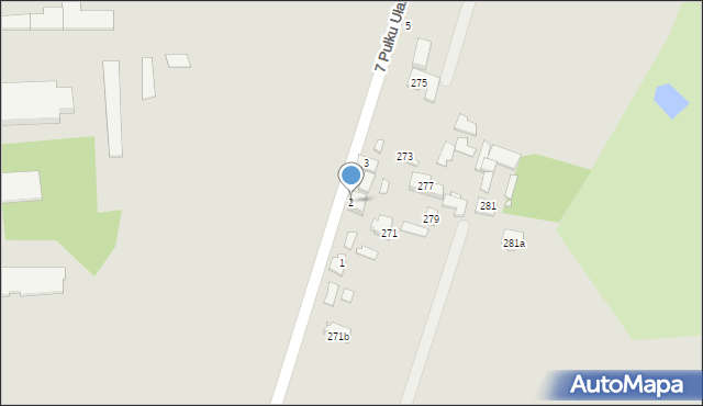 Mińsk Mazowiecki, 7 Pułku Ułanów Lubelskich, 2, mapa Mińsk Mazowiecki