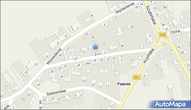 Paterek, 7 Lutego, 9, mapa Paterek