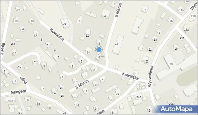 Dziemiany, 8 Marca, 6, mapa Dziemiany