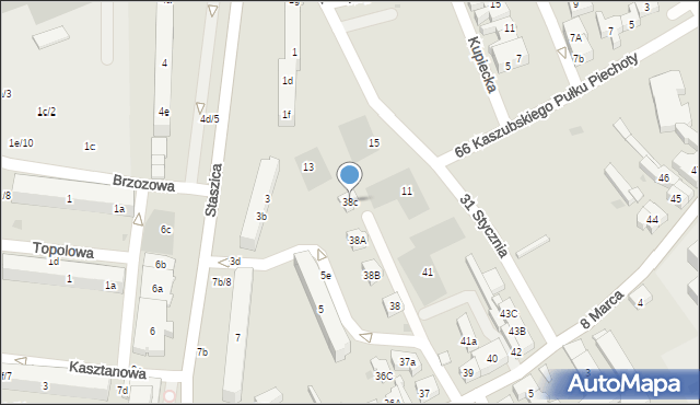 Kościerzyna, 8 Marca, 38c, mapa Kościerzyna