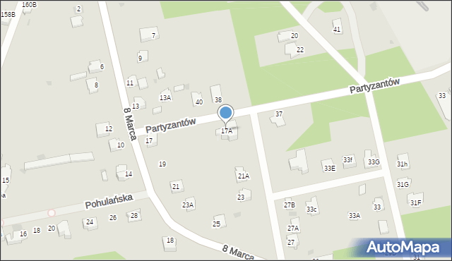 Myszków, 8 Marca, 17A, mapa Myszków